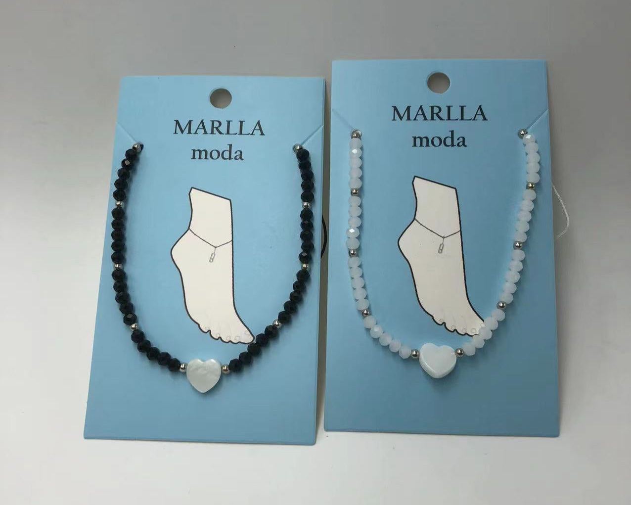 Crna/bijela nanožnica sa srcem