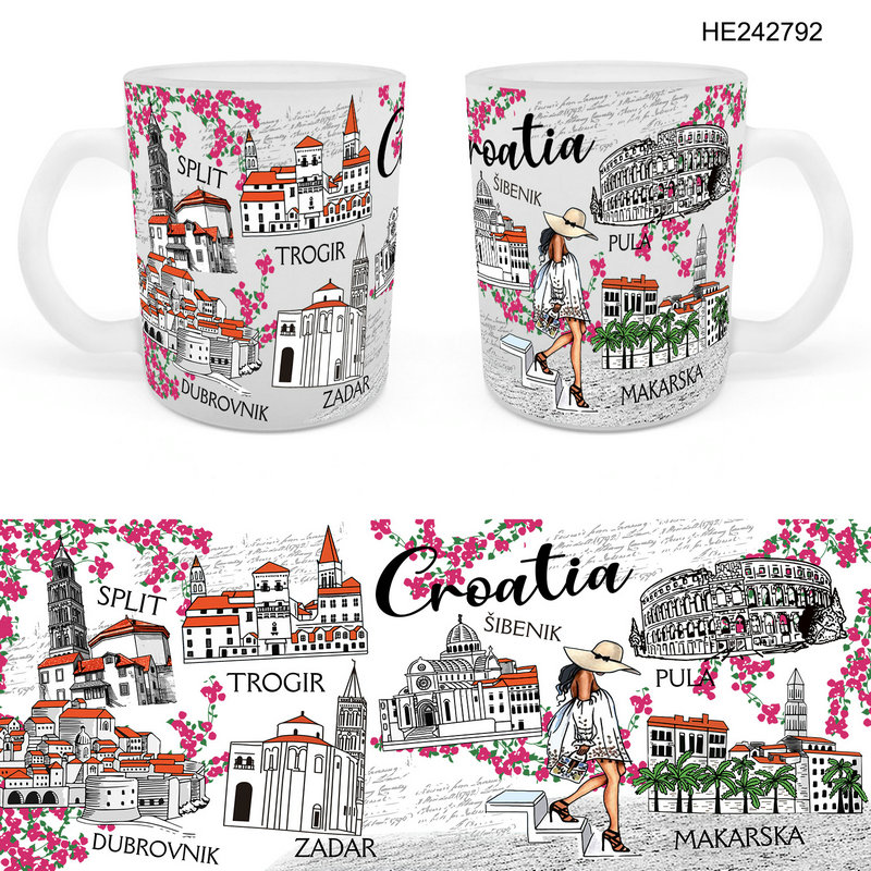 Staklena šalica Croatia
