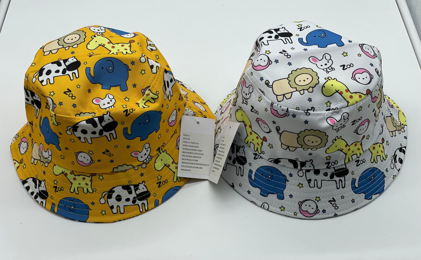 Dječji šešir na životinje-žuti/bijeli