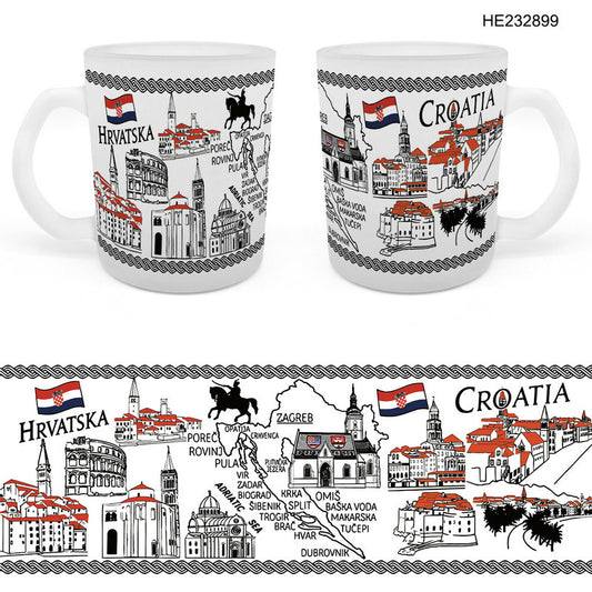 Staklena šalica Croatia