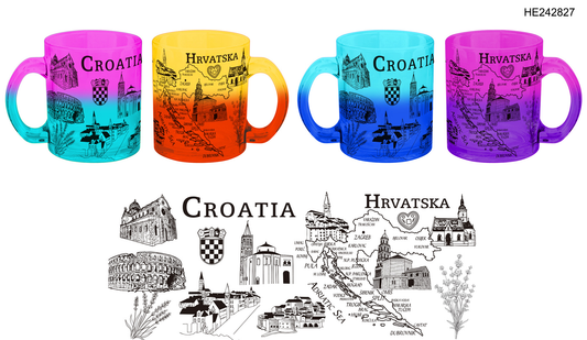 Staklena šalica Croatia